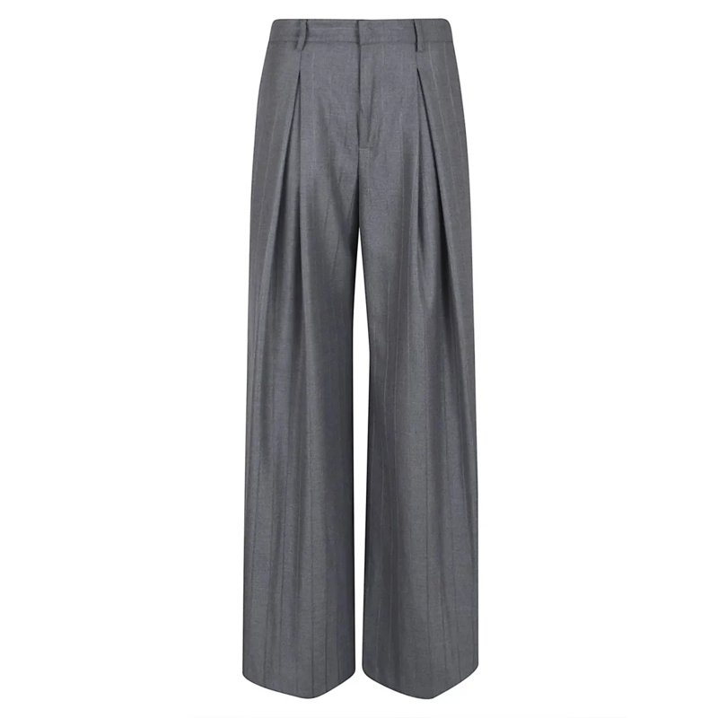 Andamane  Pinstriped Jacquard Tara Trousers Grey