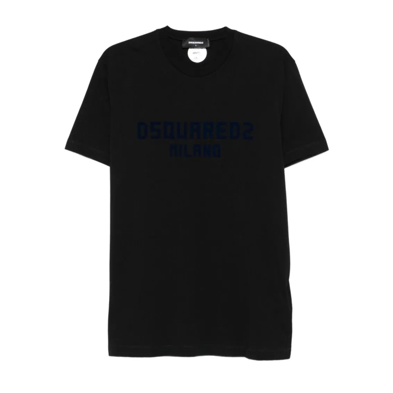 Dsquared2 T-shirt Short-Sleeve Navy Black T-Shirt With Embossed Logo Black