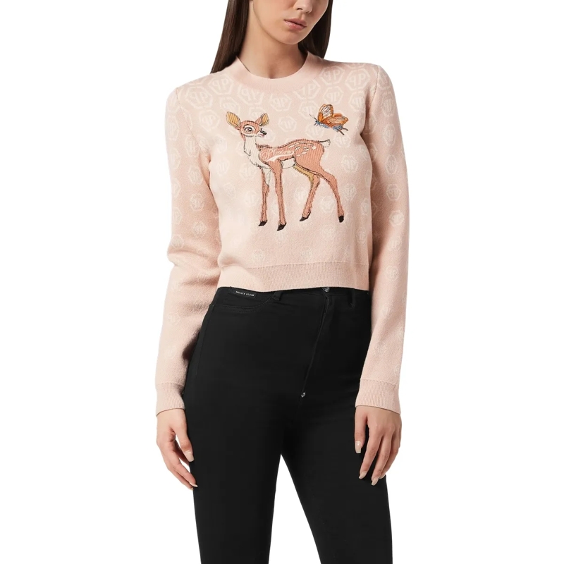 Philipp Plein  Pullover Round Neck Ls Monogram beige(Image 3)