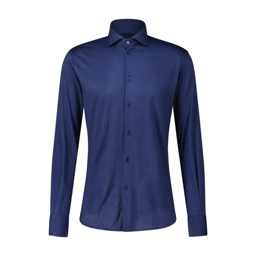 Maurizio Baldassari Hemd aus reiner Wolle Navy Shirts