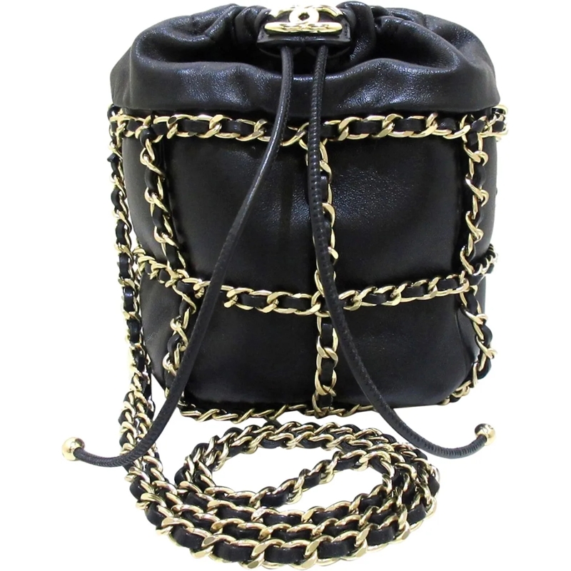 Chanel Sac à bandoulière CC Bucket schwarz