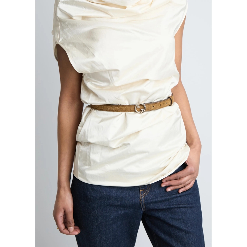 Gucci Ledergürtel Blondie Thin Belt Brown(Image 2)