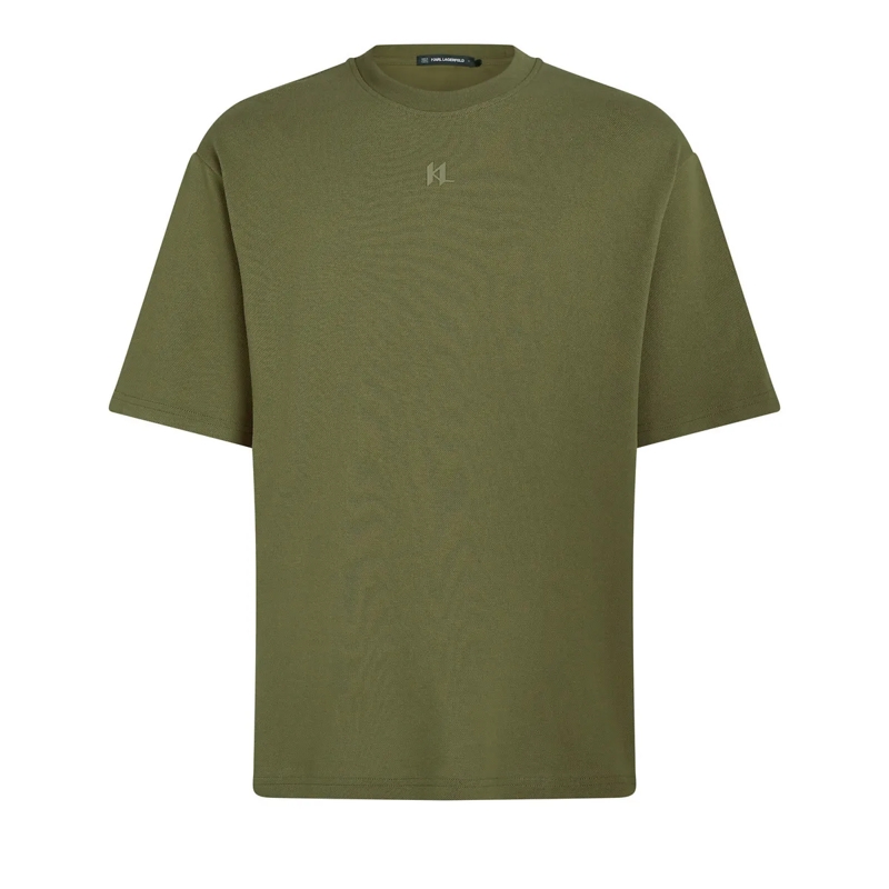 Karl Lagerfeld T-Shirt Pique-T-Shirt oliv