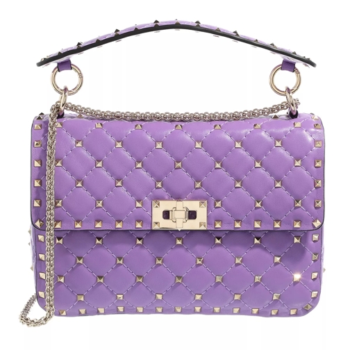 Valentino Garavani Rockstud Spike Crossbody Bag Medium Purple Satchel