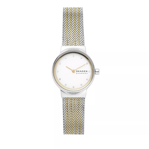 Skagen Freja Lille Zweifarbige Mesh-Uhr aus Stahl Silver, Gold Quartz Watch