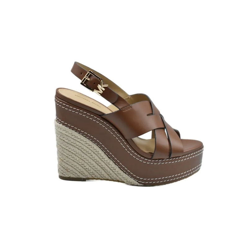 MICHAEL Michael Kors Sandalen Laced Wedge Shoes With Woven Jute Base Brown