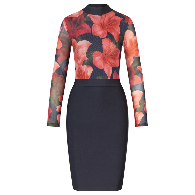 Kraimod Midikleid Bandagekleid bunt