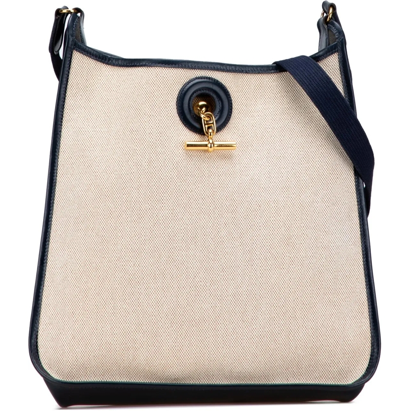 Hermès Schultertasche Toile H and Barenia Vespa PM braun