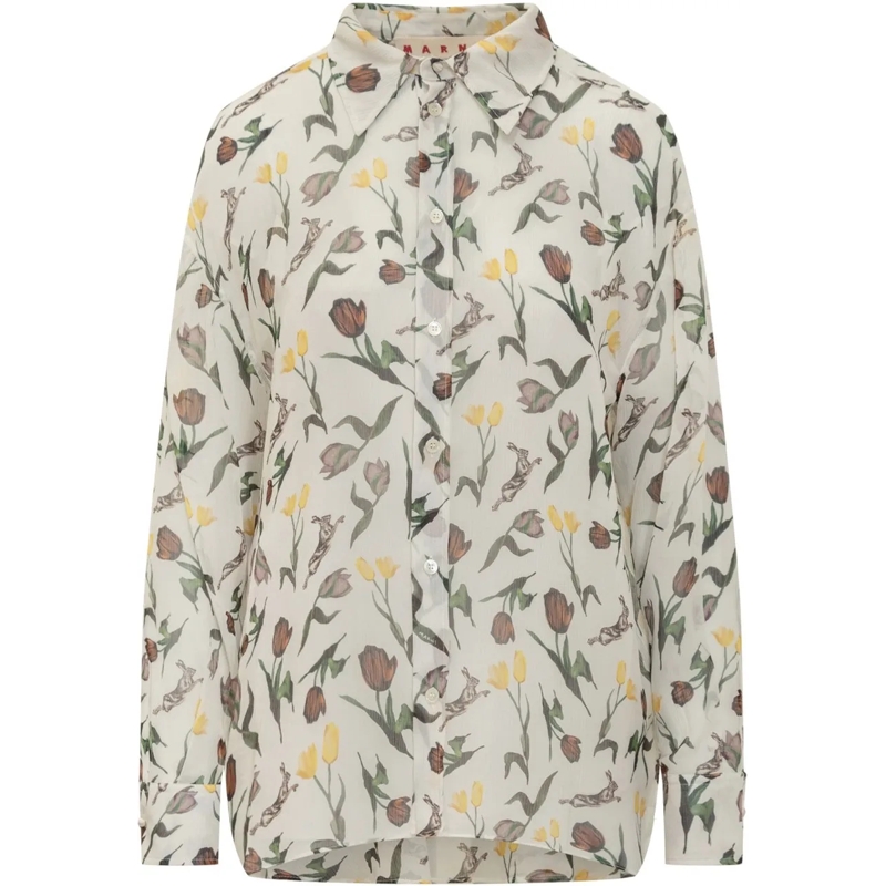 Marni Chemisier Camicia Marni weiß