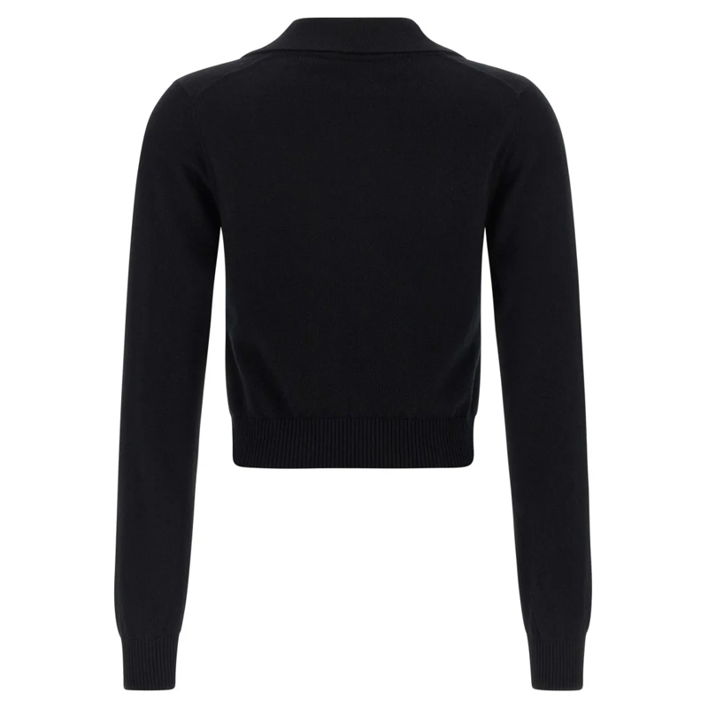 Dolce&Gabbana Pullover Polo-Style Cashmere Sweater With V-Neck Black