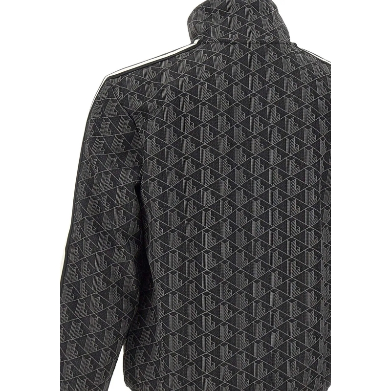 Lacoste Übergangsjacke Sweatjacke mit Jacquard-Monogramm und Logo-Detail Dunkelgrau(Image 8)