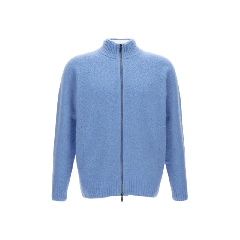 Drumohr Vest Brushed Cardigan Blue
