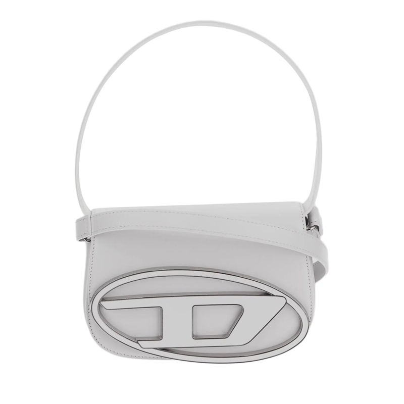 Diesel Sac à bandoulière 1Dr' White Shoulder Bag With Oval D Patch In Leath White