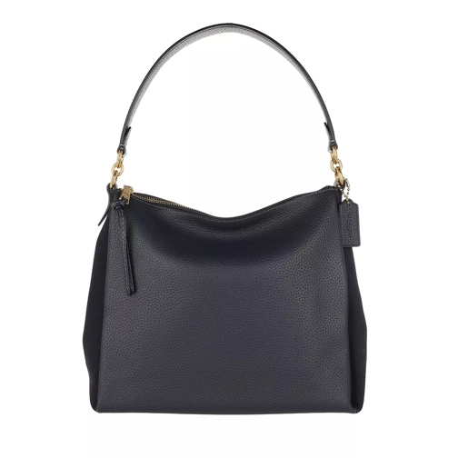 Coach Mixed Leather Pebble Shay Shoulder Bag Midnight Navy Boodschappentas