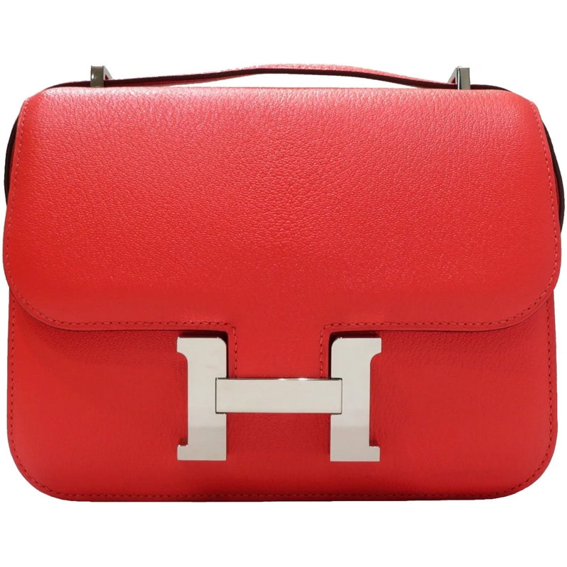 Hermès Schultertasche Mini Epsom Constance 18 rot