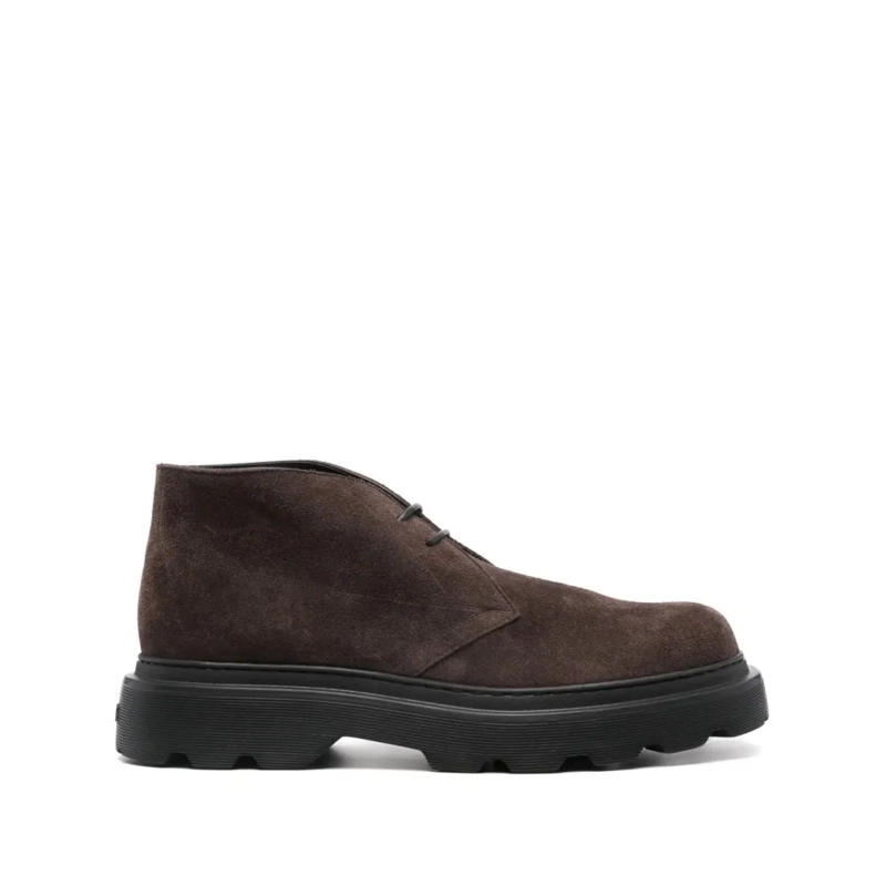 Tod's Bottes Suede Lace-Up Boots Black