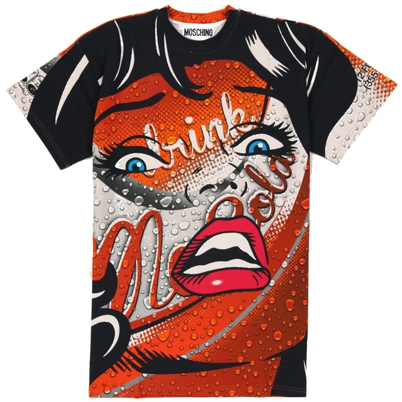 Moschino Midikleid Moschino Couture Printed Cotton Mini Dress orange