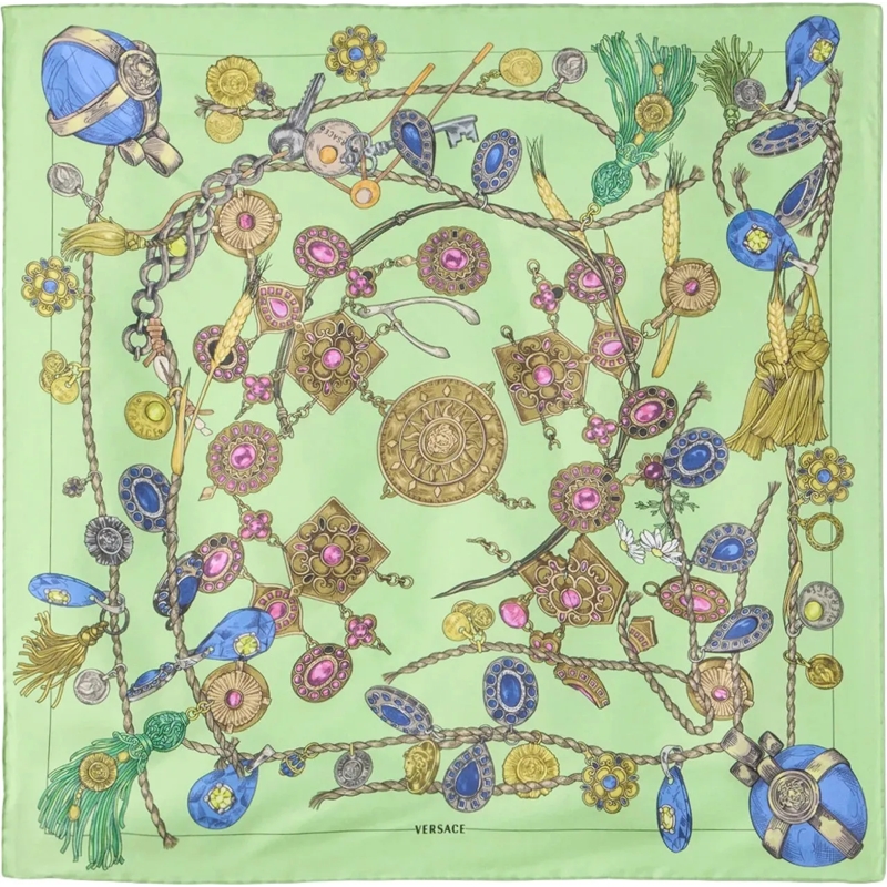 Versace Écharpe en laine Foulard con Stampa Gioiello grün
