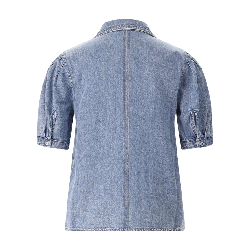 Rag & Bone Blouse Kurzarmbluse aus Denim blau(Image 2)