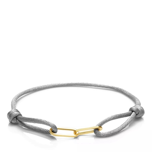 Isabel Bernard Aidee Gabi Grey Satin Bracelet With Links Gold, Grey Armband