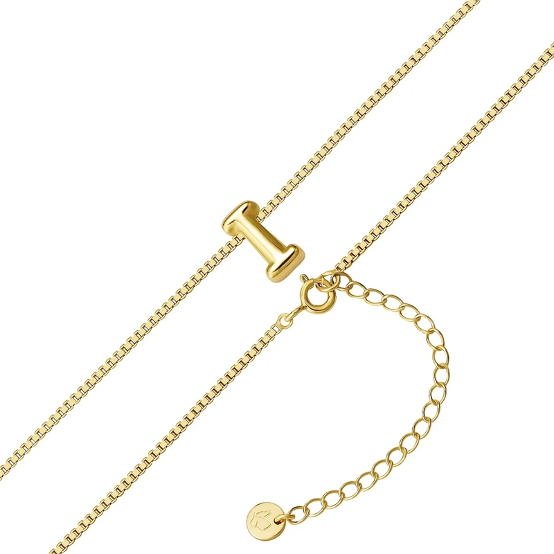 Glanzstücke München Mittellange Halskette Sterling Silber Halskette Buchstabe I gold(Image 3)