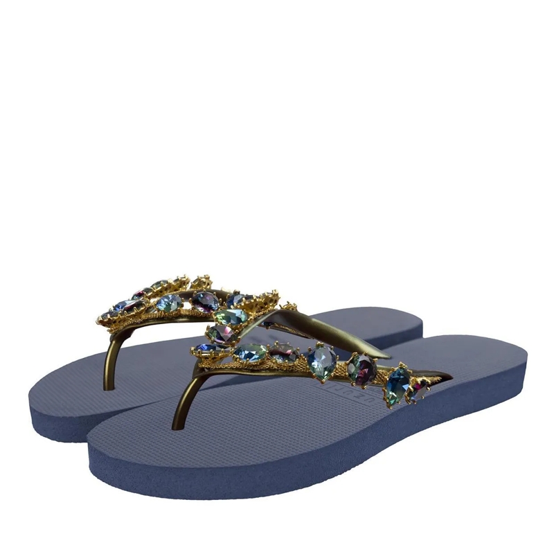 UZURII Flip Flops platte hausschuhe Alexia marine