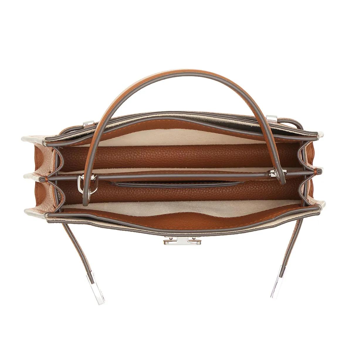 TORY BURCH Satchels Petite Lee Radziwill Pebbled Bag in bruin