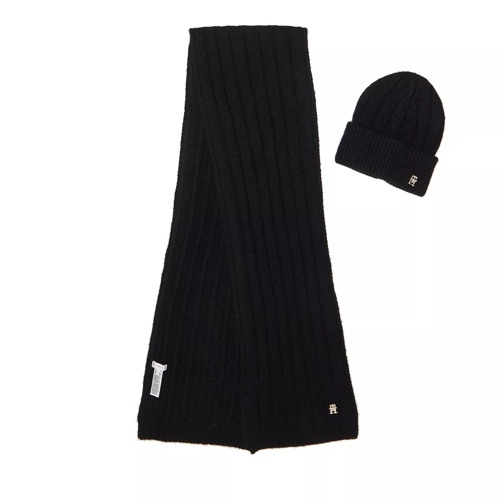 Tommy Hilfiger Gp Th Timeless Beanie + Scarf Black Wollen Sjaal