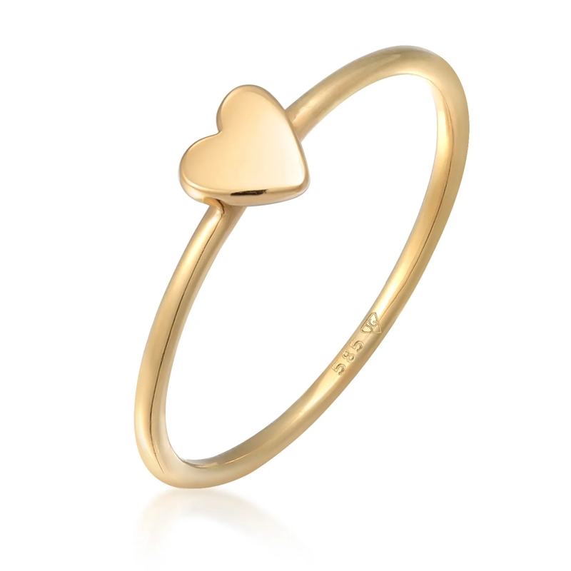 Elli Ring Ring Herz Liebe Verlobung 585 Gelbgold gold