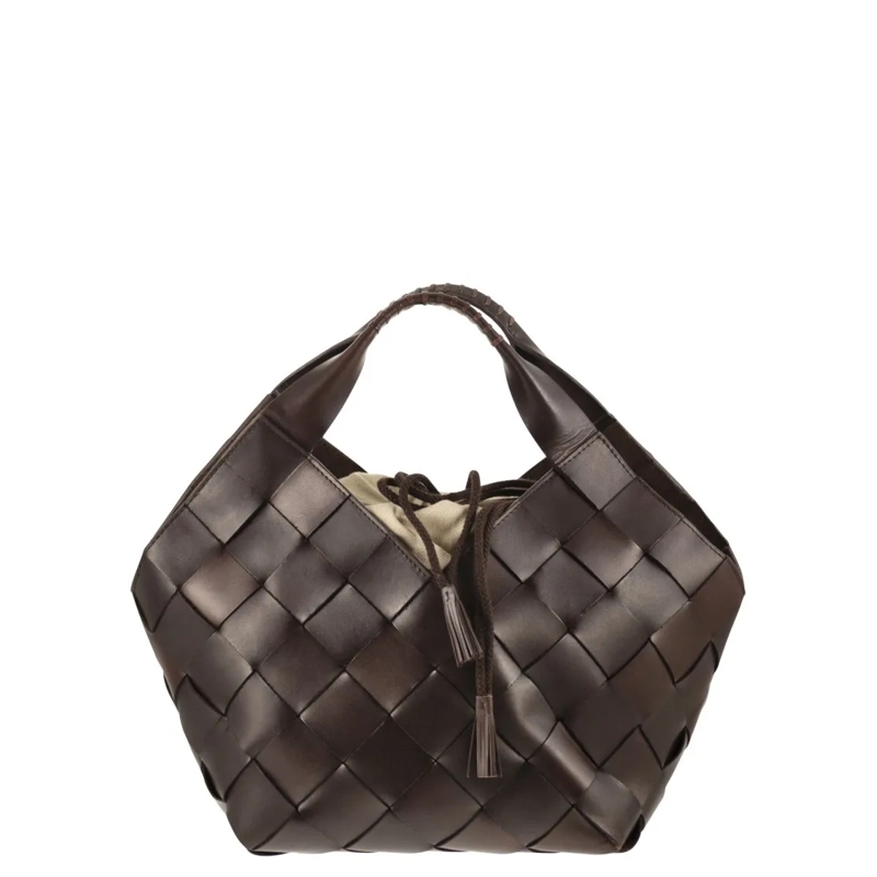 DRAGON DIFFUSION Fourre-tout Botteghe - Braided Leather Bag Grey