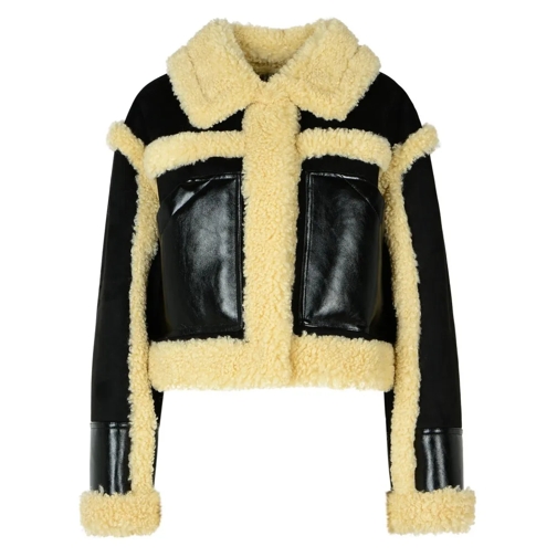 Stand Studio Shearling Jacke Edith Eco Sheepskin In Black Polyester Blend Black