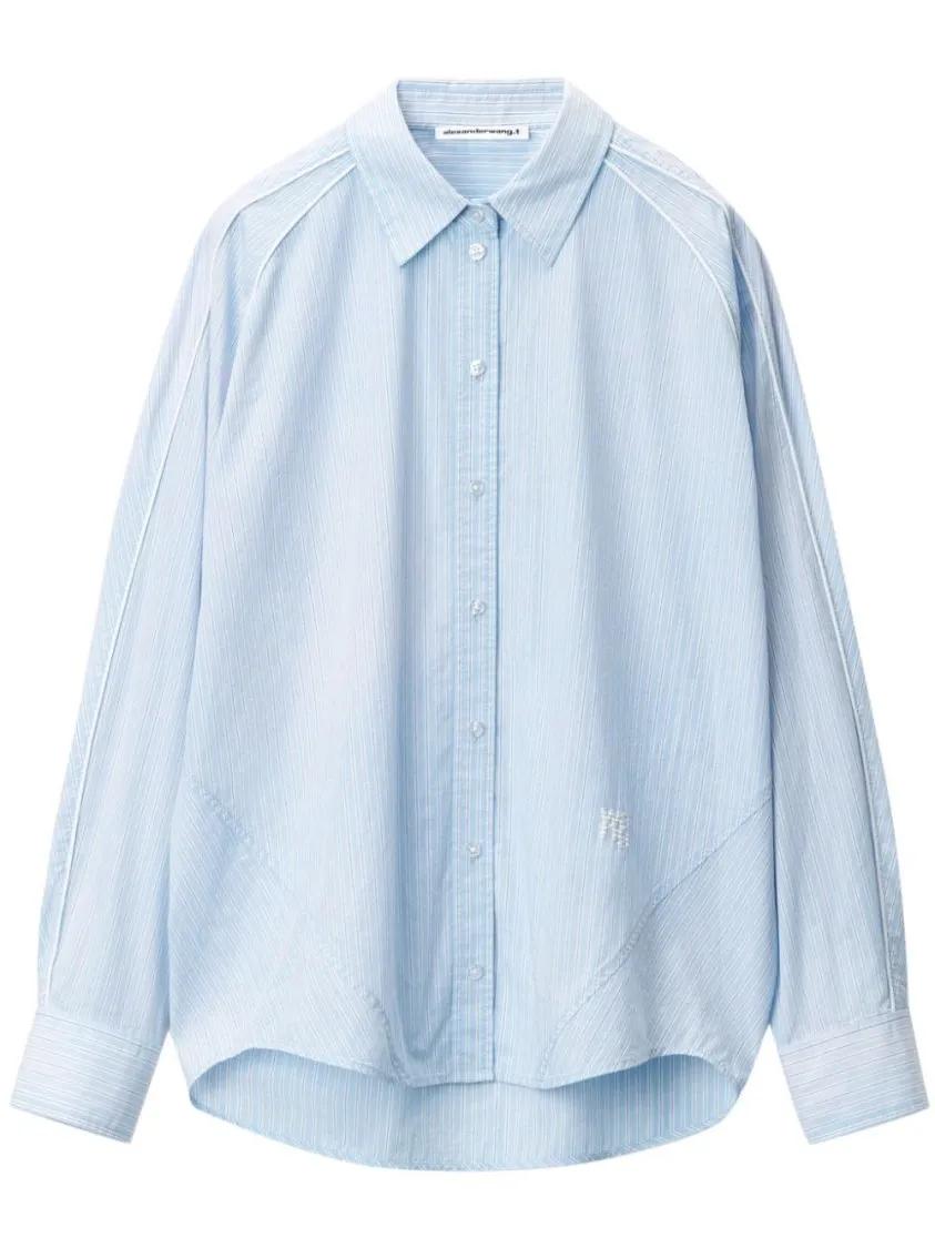Thumbnail - Alexander Wang - Striped Cotton Shirt - Größe M - blau