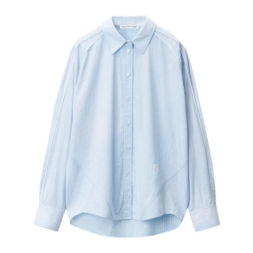 Alexander Wang Striped Cotton Shirt Blue Camicie