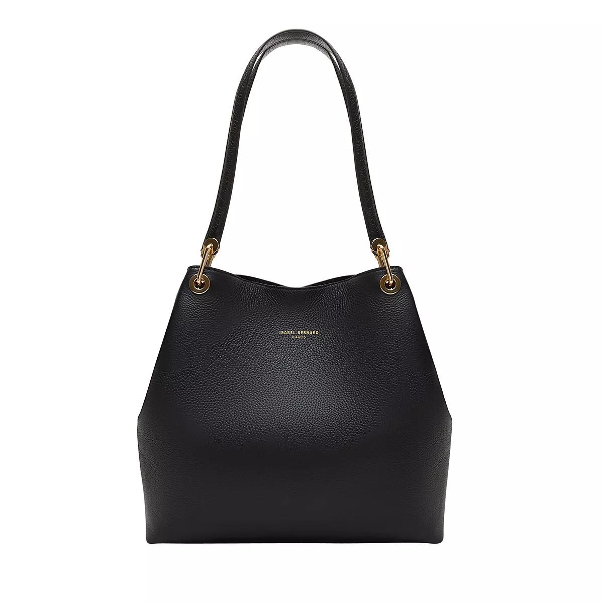 Isabel Bernard Beuteltasche - Femme Forte Annabelle Black Calfskin Leather Shoul - Gr. unisize - in Schwarz - für Damen