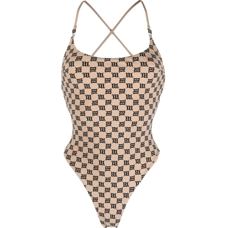 Misbhv  Swim Monogram Signature One Piece Beige beige