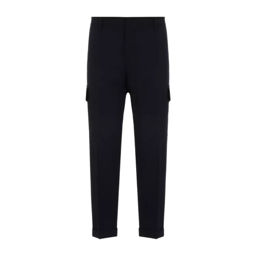 Paul Smith Cargo Dark Navy Wool Trousers Blue 