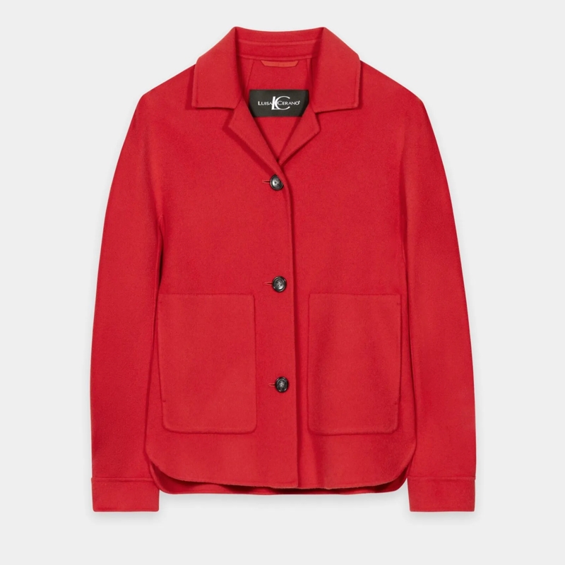 Luisa Cerano Veste de transition Doubleface-Hemdjacke cherry red