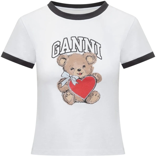 GANNI T-Shirts T-Shirt with Logo weiß