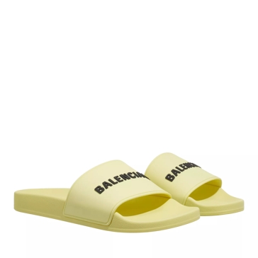Balenciaga Pool Slide Rubb. Logo 7710 yellow black Slipper