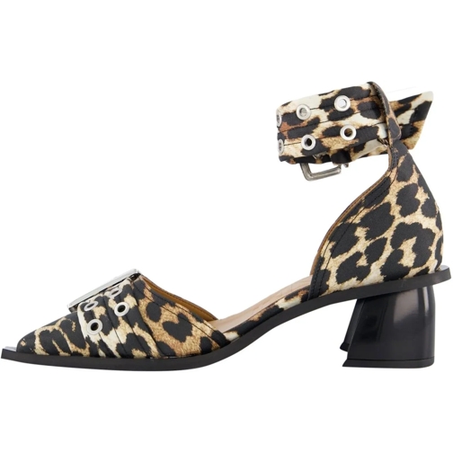 GANNI Escarpin Feminine Open Cut Pumps - Synthetic - Printed Brown (Image 2)