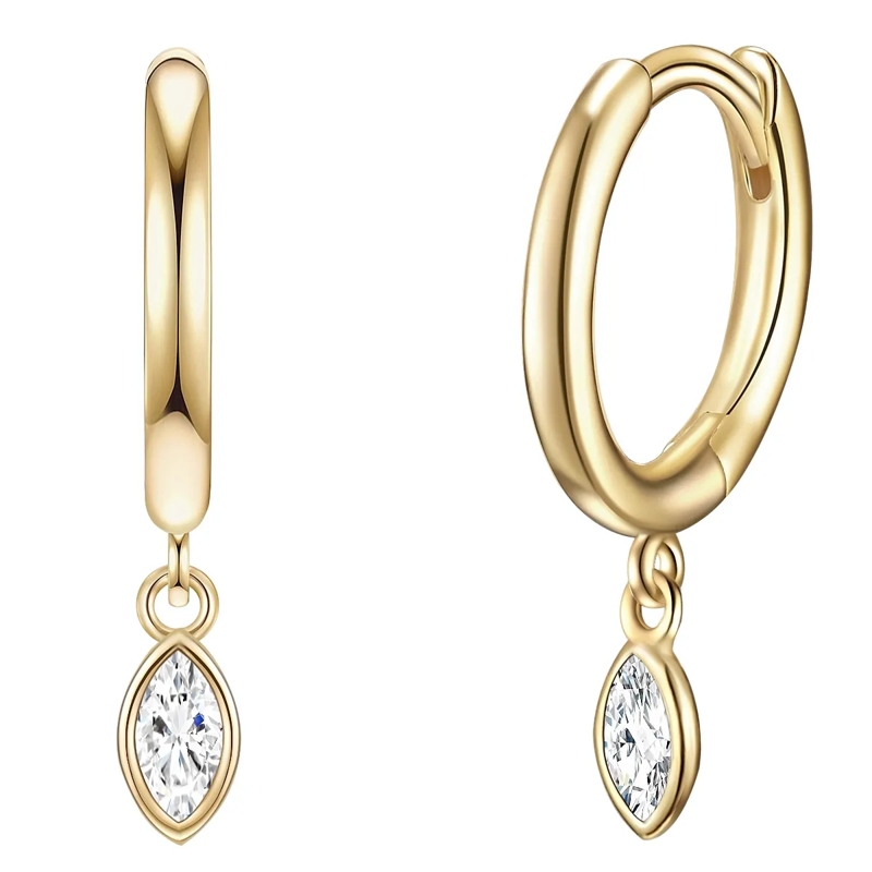 Glanzstücke München Ohrhänger Sterling Silber Creolen Zirkonia gold