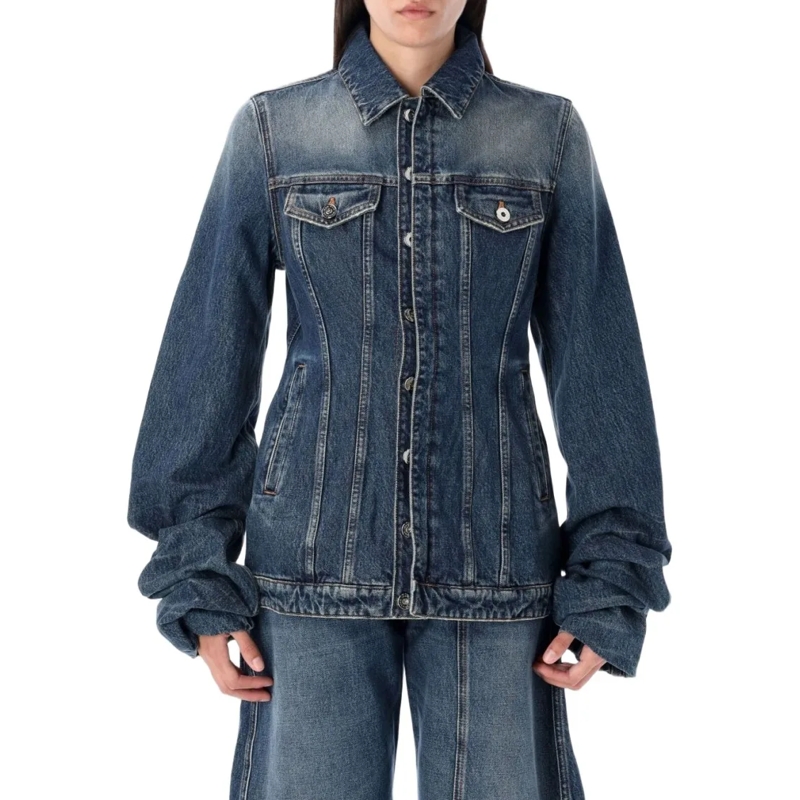 Jean Paul Gaultier Spijkerjasje Faded Blue Denim Jacket Black