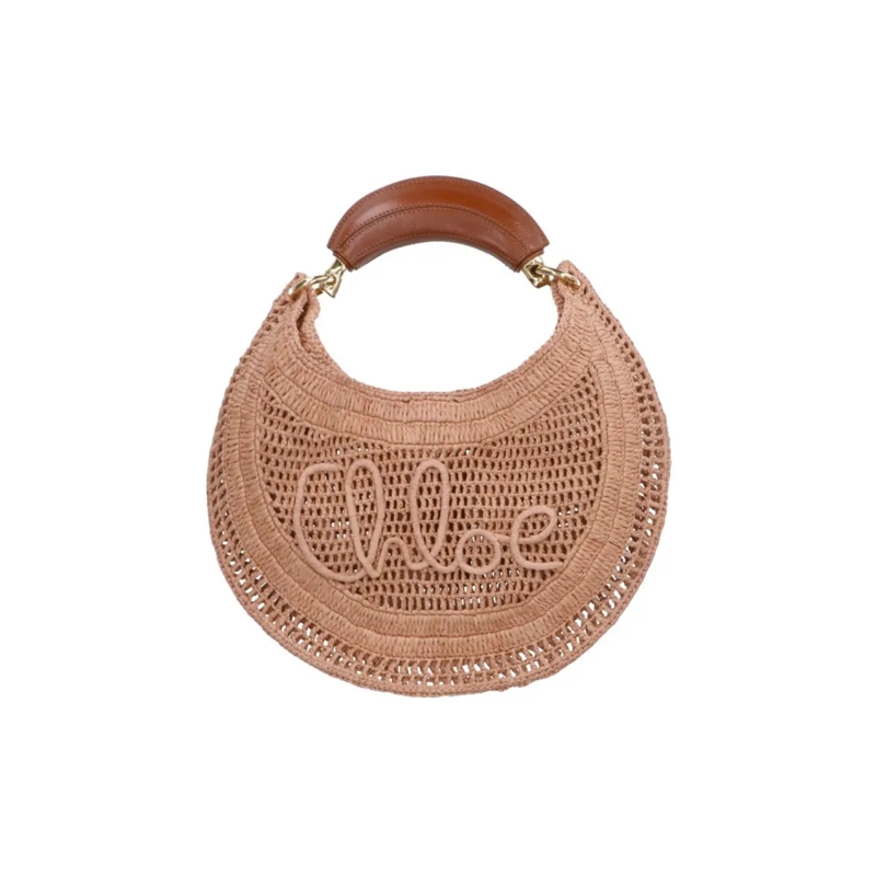 Chloé Fourre-tout Woven Raffia Hobo Bag With Leather Accents Neutrals
