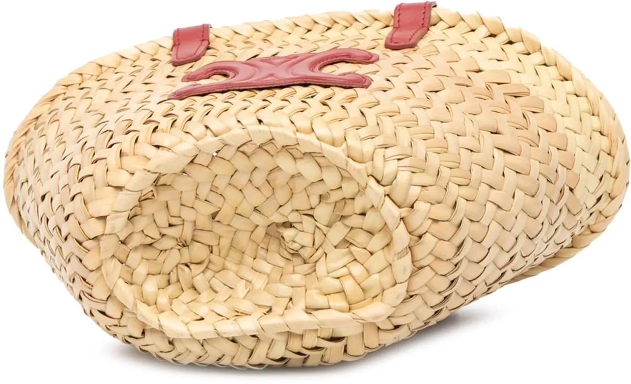 Celine Totes & shoppers Mini Triomphe Raffia Classic Panier in bruin