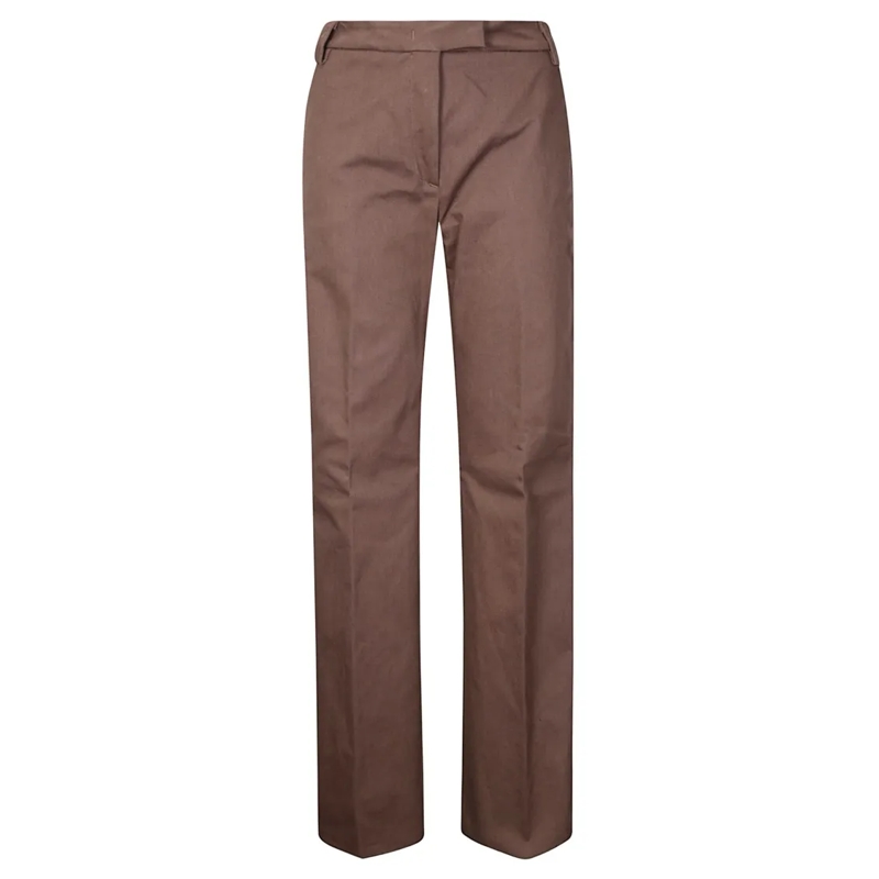 THE LATEST  Straight Leg Trousers With Hidden Closure Brown