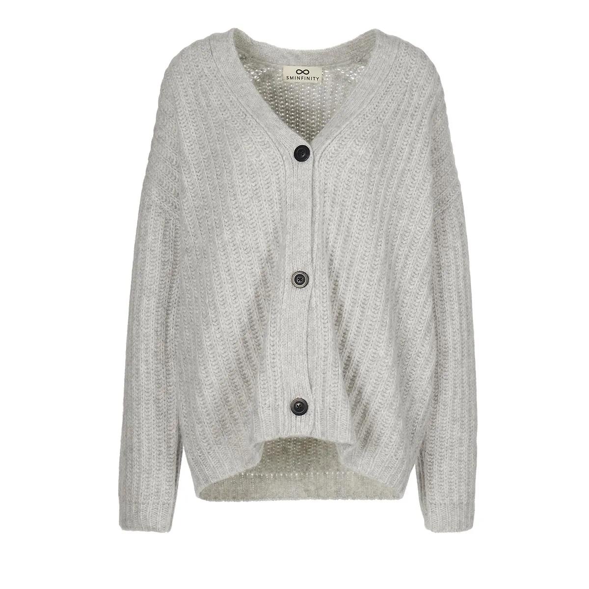 Sminfinity - Blurry Ribbed Cardigan - Größe XS/S - grau