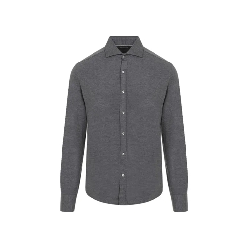 Brunello Cucinelli Dark Grey Silk Jersey Shirt Grey 