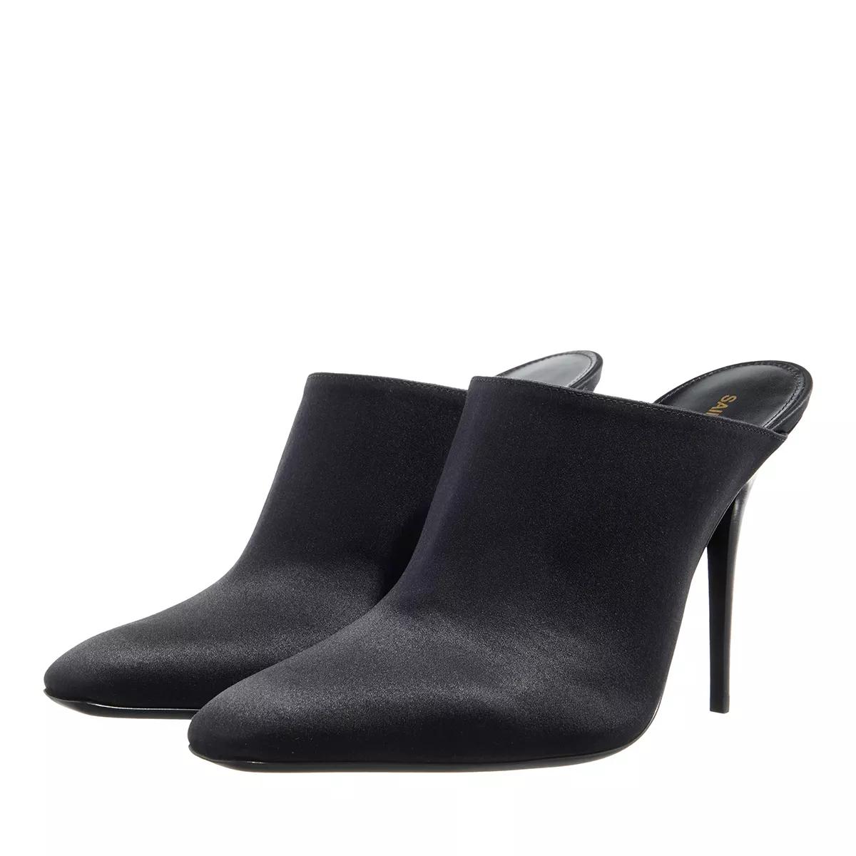 Saint Laurent Slipper & Pantoletten - Ascot Mules In Crepe Satin - Gr. 37 (EU) - in Schwarz - für Damen