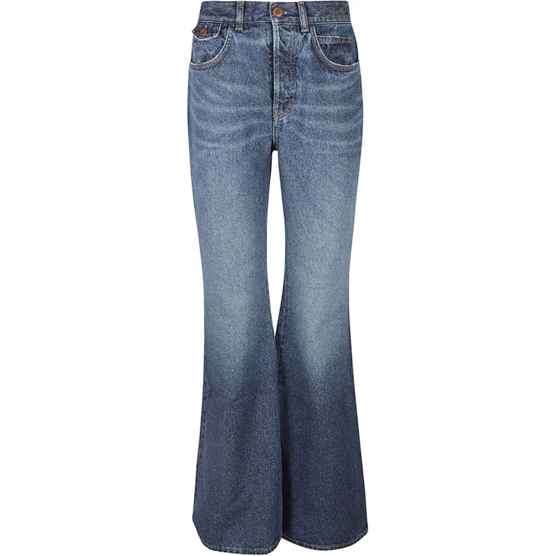 Chloé Jeans à jambe droite Merapi Cotton Denim Jeans Blue