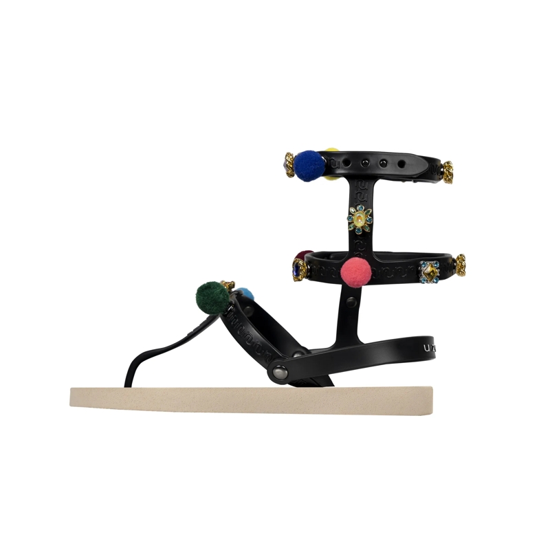 UZURII Flip Flops Zehentrenner Mondriaan Colorful Black sand